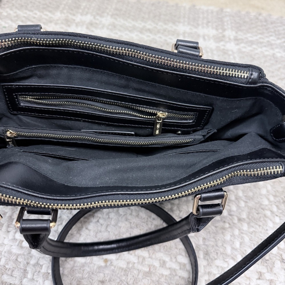 Saint‎ Sofia London Black Canvas Satchel Crossbody Gold Hardware Structured Bag - Picture 5 of 11